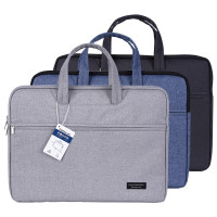 齐心(comix)A8166便携式公文包 大容量事务包 商务电脑包会议包 公文袋 帆布包 文件袋 加宽型 蓝色