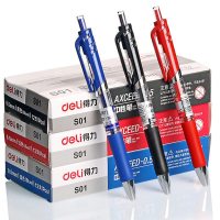 得力(deli)S01 经典中性笔0.5mm 12支装 蓝色 蓝色