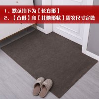 进地垫纯色简约家用厅地板脚垫防滑可剪定制卧室客厅入户地毯_2 150*200cm 纯色进门垫-咖色