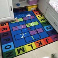 幼儿园地毯早教中心绘本馆LOGO定制阅读角儿童房游戏满铺_164 140CM×200CM 字母房子