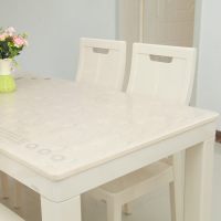 PVC桌布防水软玻璃餐桌布茶几布防水防油台布塑料桌布透明水晶板_4_284 80*140cm 富贵花1.5mm