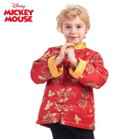 迪士尼米奇正版授权童装男童唐装拜年新衣棉服棉袄送米奇帽子 红色 110cm