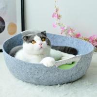 猫窝毛毡窝秋冬保暖猫床猫屋泰迪狗窝猫房子网红猫窝四季通用 买就送！凉垫 浅灰色