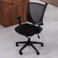 卓澳(ZHUOAO)办公椅电脑椅培训椅网布会议转椅职员专用椅子 黑色