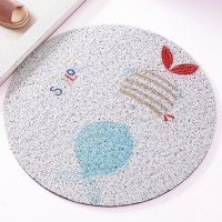 北欧进入户垫玄关丝圈圆形地垫家用卧室客厅pvc吊篮地毯脚垫_1 直径110cm 接吻鱼圆形丝圈地垫
