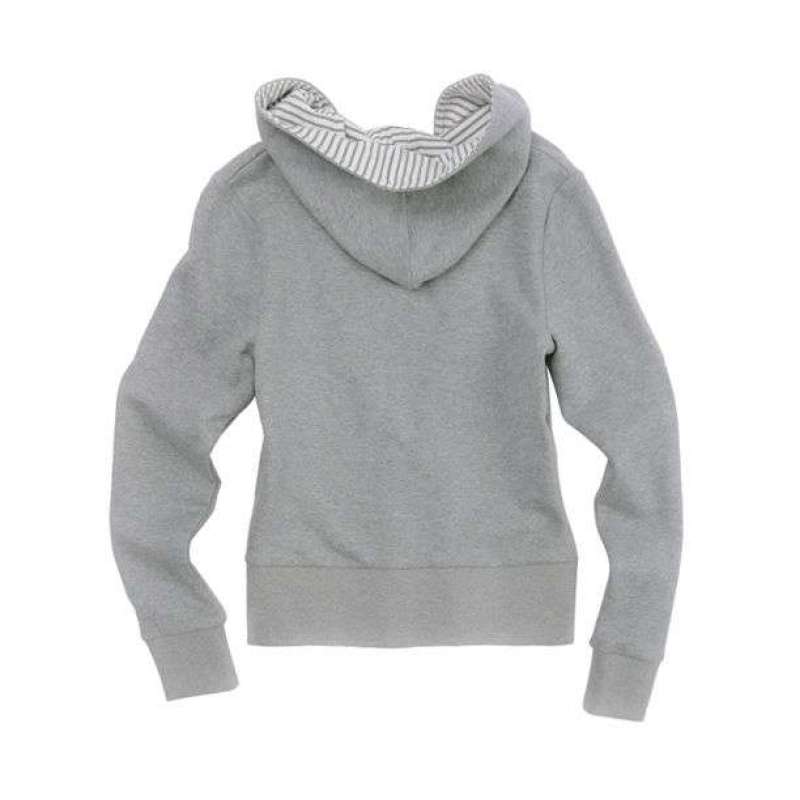 olomo欧莱诺精致低领收身连帽卫衣女款(花灰l)1116170