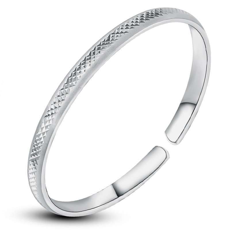 唯一(winy) 999千足银手镯 立方花纹 窄版精典款 19-20克 配权威证书