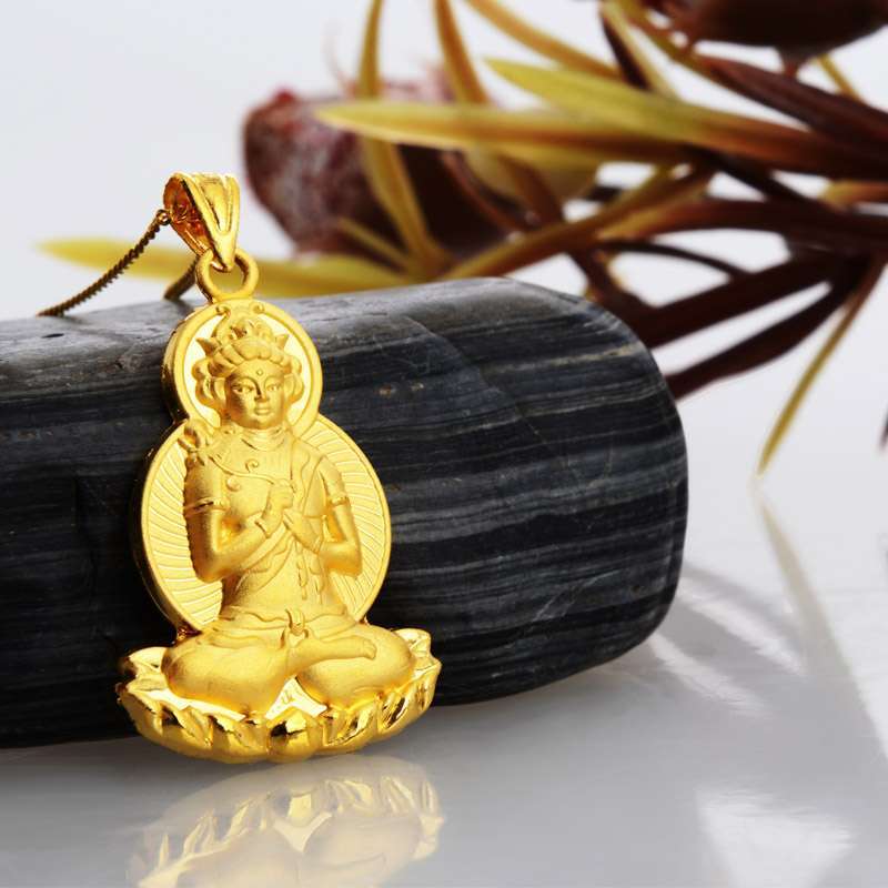 零兑金 千足金 黄金 本命佛 虚空藏菩萨 金色 8克 hc000013c