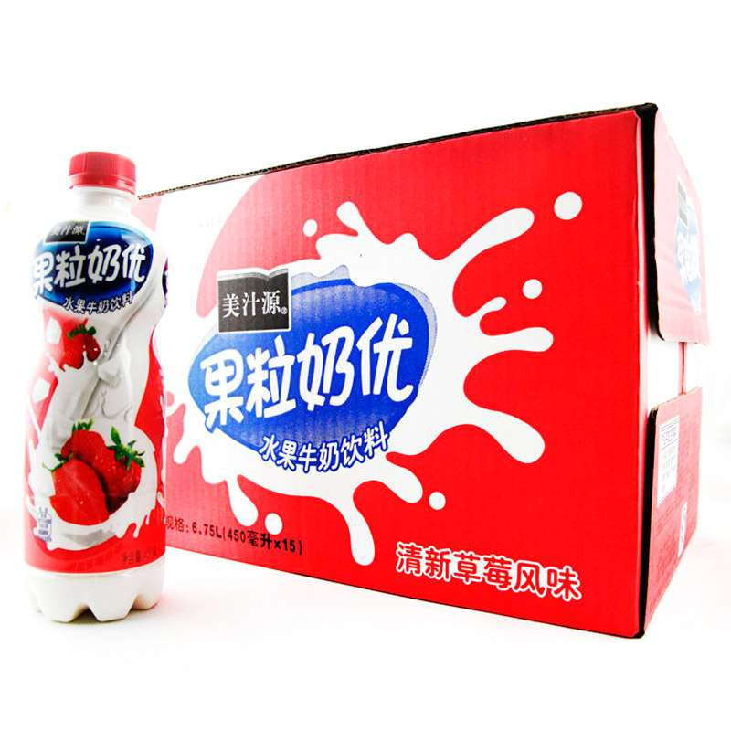 美汁源果粒奶優草莓味450ml15