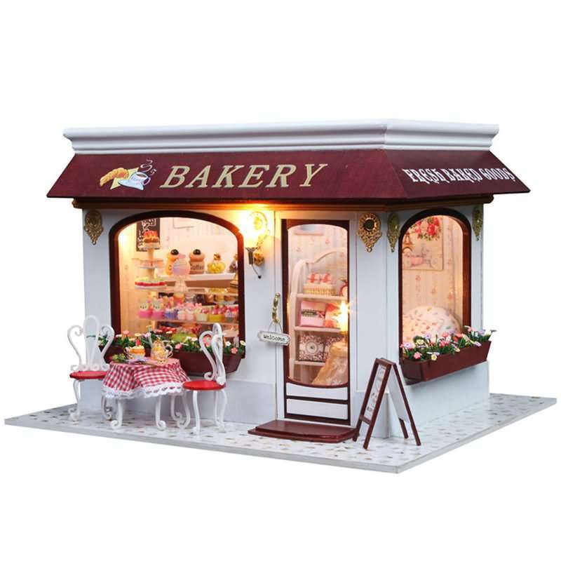 新款diy小屋手工拼装房子普罗旺斯蛋糕屋店铺模型13825