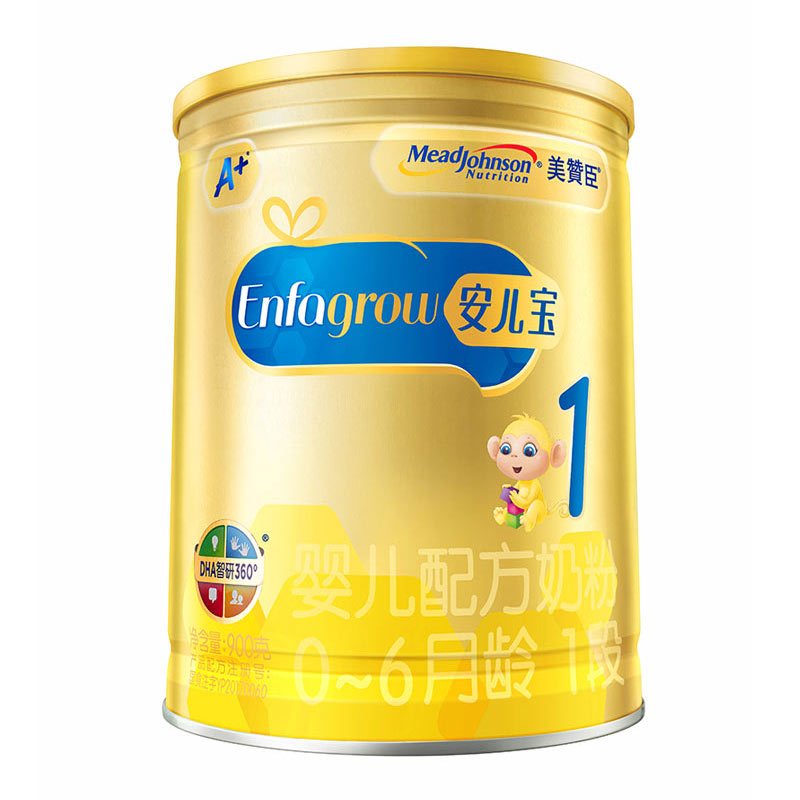 美赞臣安儿宝1段婴儿配方奶粉900克罐装奶粉17年11月产