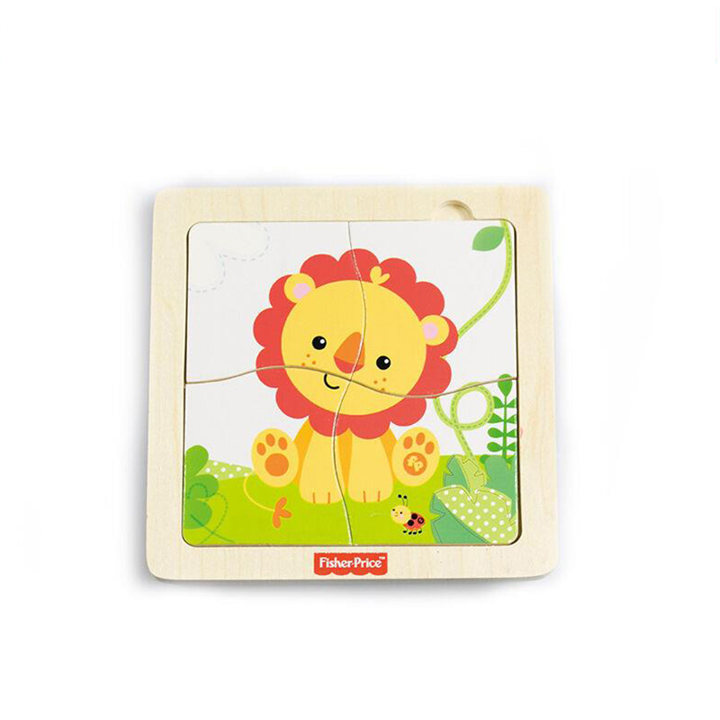 费雪大象动物拼图 4片木质拼图宝宝幼儿童木制早教益智力玩具fp7001b