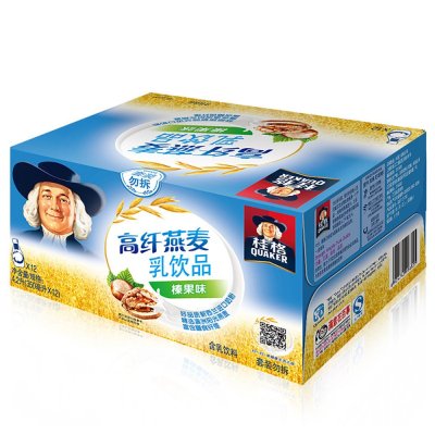 【苏宁易购超市】桂格高纤燕麦乳榛果味350毫升*12瓶
