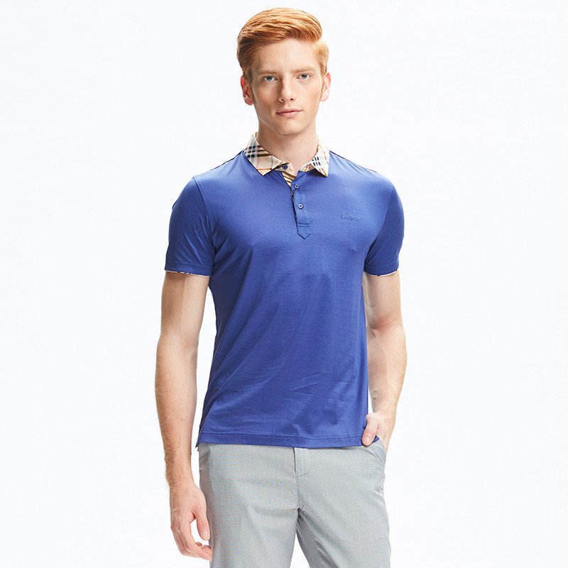 cardanro/卡丹路品牌男装t恤短袖休闲简约 深蓝色 2258081