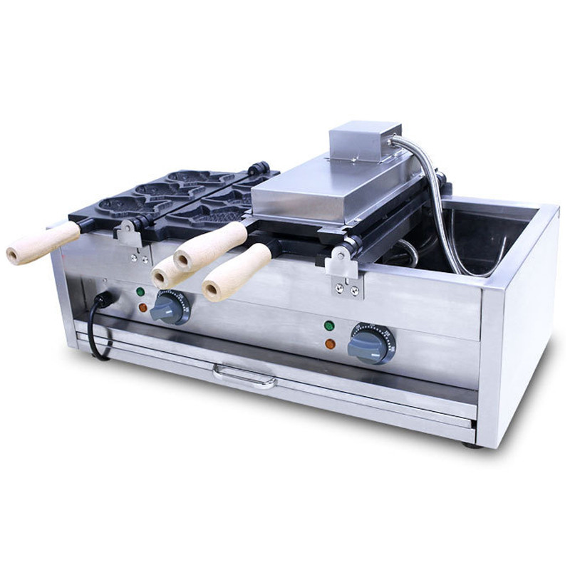 电热鲷鱼烧鲷鱼烧机日式烤饼机商用fy-1104a两板6条小鱼饼机