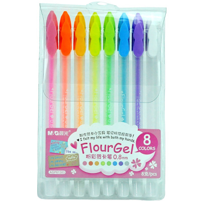 晨光(M&G)AGP61303粉彩贺卡笔8色/盒糖果色水粉笔彩色中性笔圆珠笔荧光笔标记笔笔类8色套装