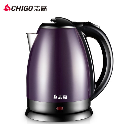 志高(CHIGO) 电水壶ZJ18A紫色304不锈钢内胆双层防烫1.8L电热水壶