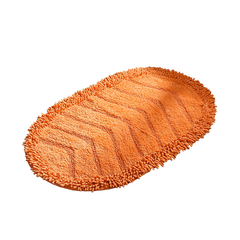 椭圆形雪尼尔地垫超市卧室纯棉门垫卫浴吸水防滑垫子 咖啡色