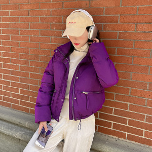 冬季立领羽绒棉服2023新年短款韩版棉袄女学生面包服宽松棉衣外套