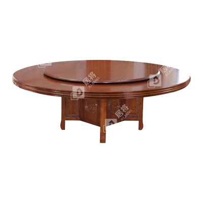 居将实木圆餐桌现代餐桌椅组合 2.4米圆桌16把餐椅