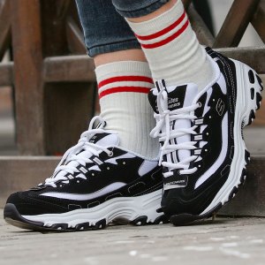 Skechers/斯凯奇女鞋新款复古熊猫鞋轻质缓震运动休闲鞋66666179-BKW ZP