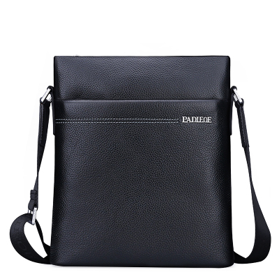 顺丰配送-Padieeo真皮单肩包男士包包商务休闲斜挎包牛皮男包背包青年韩版潮