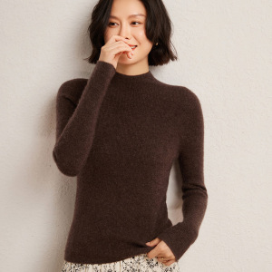 年秋冬新款一线成衣羊绒毛衣女半高领羊毛衫时尚洋气内搭