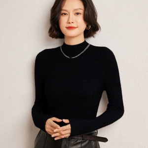 年秋冬新款一线成衣羊绒毛衣女半高领羊毛衫时尚洋气内搭