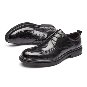 皮鞋男真皮透气软底英伦圆头商务正装头层牛皮男鞋软面休闲婚礼鞋