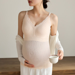 哺乳吊带夏季薄款免穿文胸孕妇产后喂奶哺乳内衣外出打底上衣背心