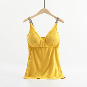 夏季哺乳吊带新款交叉舒适弹力居家喂奶服免穿文胸喂奶衣莫代尔_1_305