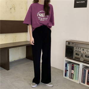 夏季韩版宽松短袖T恤女韩版新款bf风大码上衣情侣打底衫