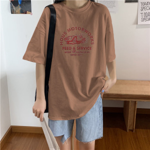 夏季韩版宽松短袖T恤女韩版新款bf风大码上衣情侣打底衫