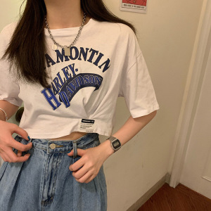 韩国女装短款打底衫宽松夏季短袖T恤女东南亚上衣女装ins