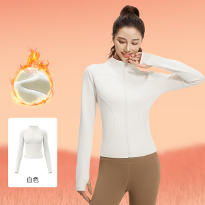 秋冬上衣健身服显瘦跑步运动外套加厚保暖加绒瑜伽服