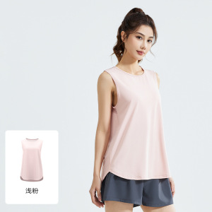 宽松美背网纱瑜伽背心跑步训练速干健身运动上衣女罩衫