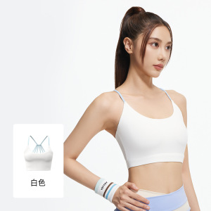 新款六弦交叉美背运动内衣夏季薄款防震瑜伽健身文胸女