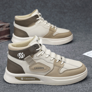 秋季男士潮流百搭低帮厚底简约韩系板鞋透气舒适拼色款时尚休闲鞋