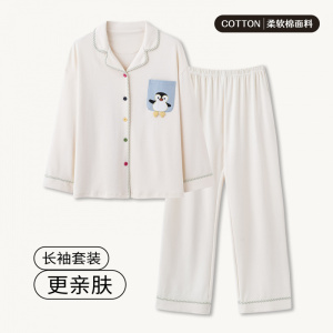 100%全棉睡衣女纯棉秋季款可爱卡通风少女长袖长裤女士家居服套装