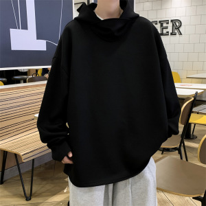 春秋季新款纯色套头连帽卫衣男百搭休闲潮牌运动痞帅青少年外套男