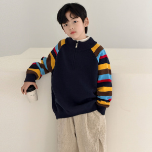 男童秋冬款毛衣加厚儿童冬季线衣新款大童装冬装针织衫上衣潮
