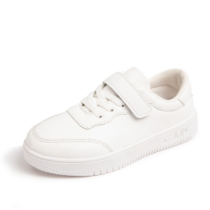儿童春秋皮面板鞋男童小白鞋低帮女童学校表演白色鞋韩版休闲单鞋