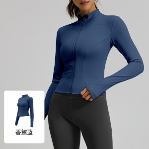 立领瑜伽服外套跑步骑行运动显瘦弹力健身瑜伽上衣女