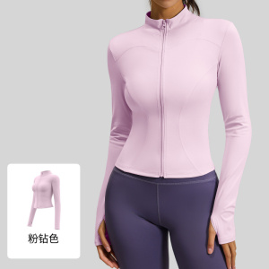 立领瑜伽服外套跑步骑行运动显瘦弹力健身瑜伽上衣女