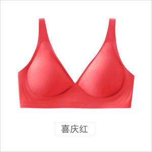 果冻软支撑深V 小胸聚拢无痕内衣女无钢圈调整型薄款透气舒适文胸