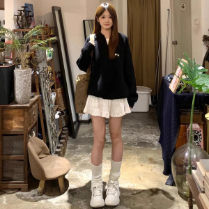 白色纯棉短裙女2026新款春季芭蕾风蓬蓬百褶裙高腰显瘦a字半身裙
