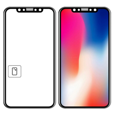 库迪iPhone X 苹果手机 钢化膜 全屏黑色保护膜 5.8英寸