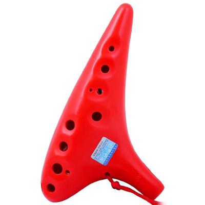 里歌LIGE塑胶陶笛12孔初学中音AC调LTD-812红色