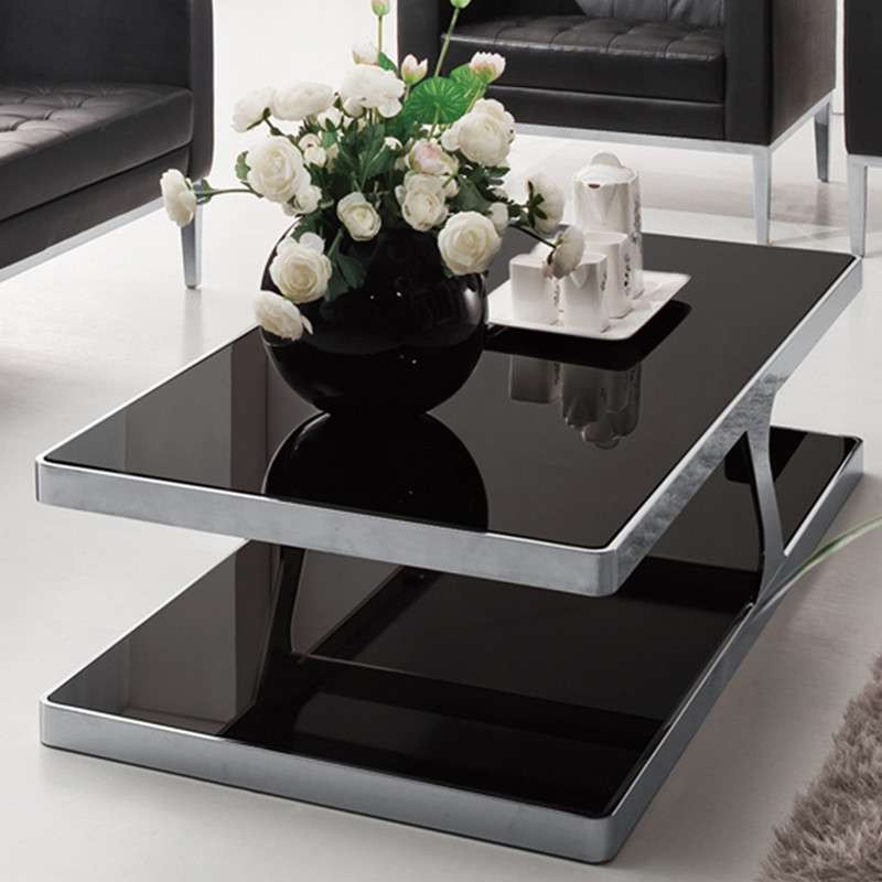 好环环家具直销办公茶几 黑色钢化玻璃茶几 总经理室茶几 会客茶几 1.