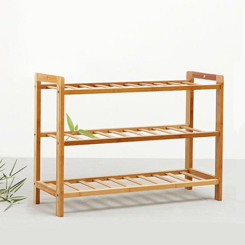 简约竹子鞋架楠竹组装收纳架 实木多层竹制鞋柜三层鞋架